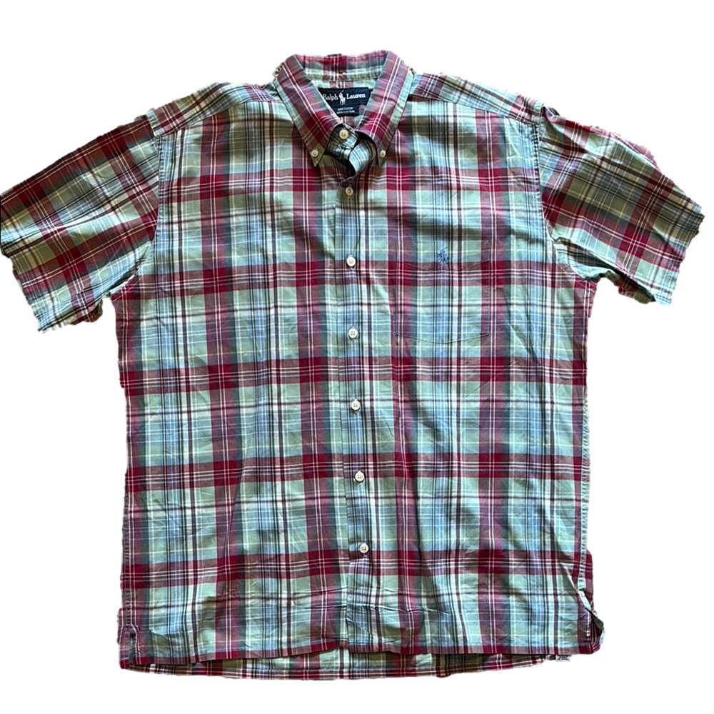 Ralph Lauren Mens Medium Greggor Plaid Men's Shirt